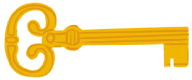 An illustration of a golden key